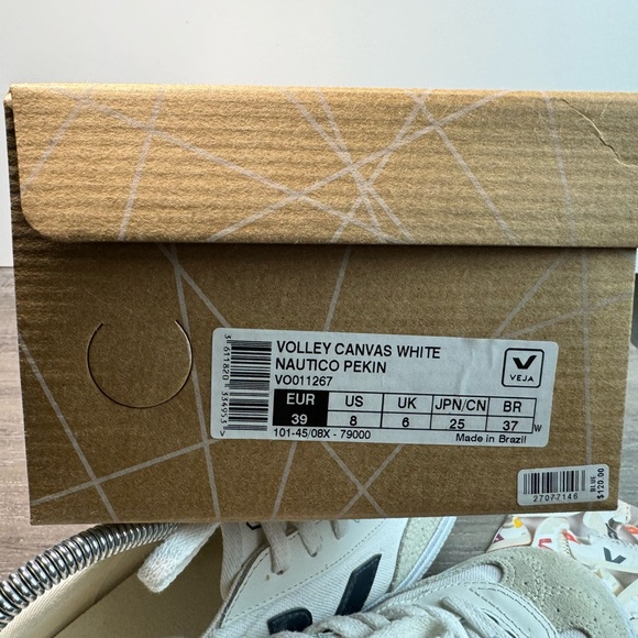 Veja White and Navy Sneakers - Picture 8 of 8